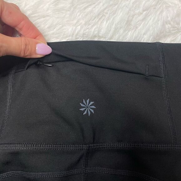 Athleta Precision Leggings High Rise Black White Mesh Compression Sz Small Tall - Picture 11 of 12